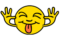 smiley streckt Zunge raus und sagt ätschi-bätschi !